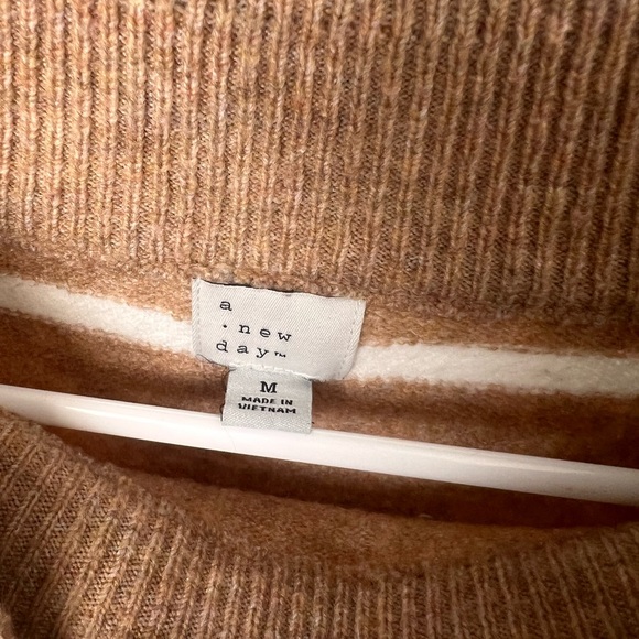 A new day Striped Tan Sweater womens size medium - Picture 3 of 4